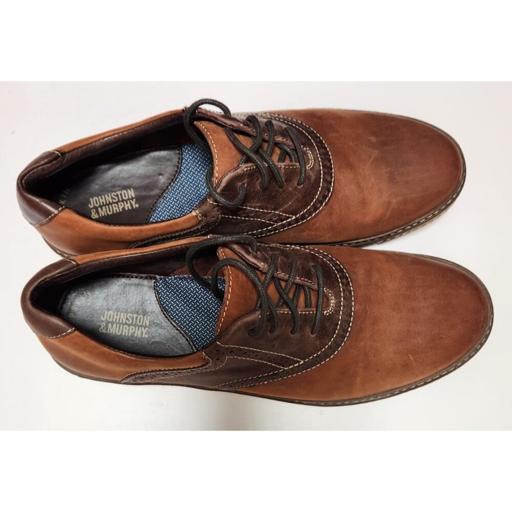 Johnston and Murphy Wallace Saddle Shoes Men's 9 M Chestnut Oiled Leather - Picture 10 of 16